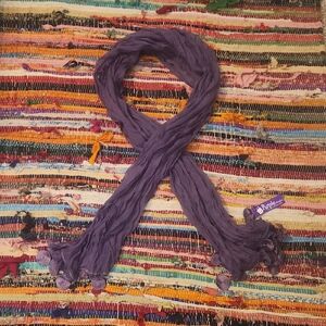 Purple Crinkle Scarf with Tassels